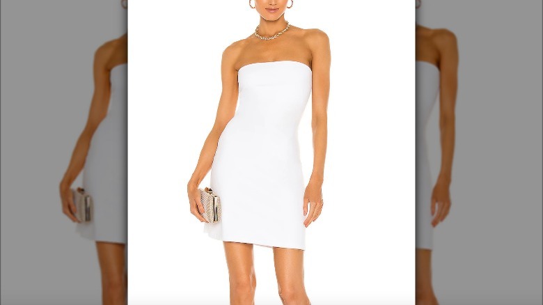 White strapless dress
