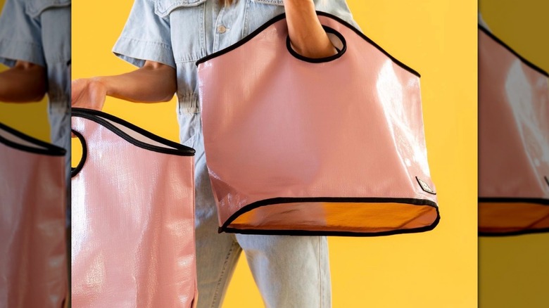 Oversized pink tote bag