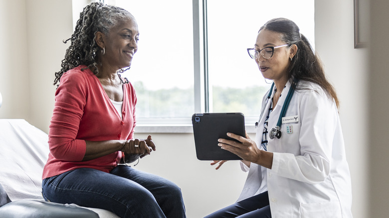 Woman seeing her doctor