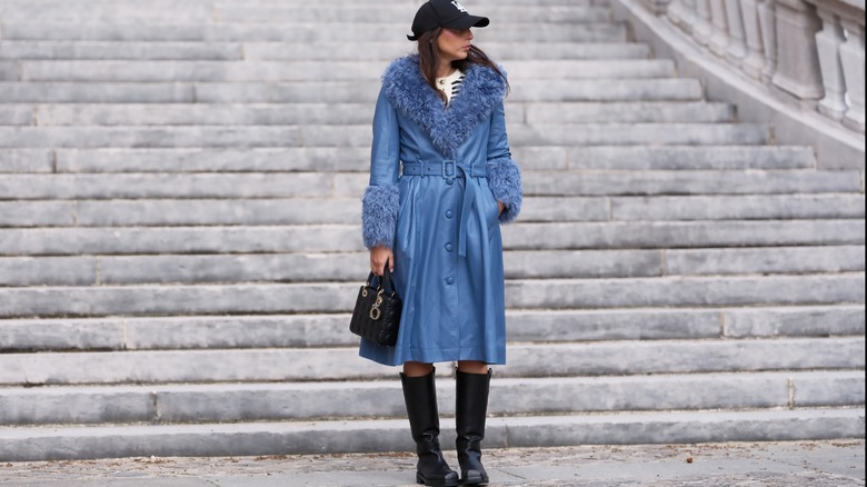 blue belted penny lane coat