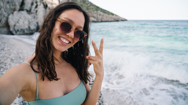 woman at beach