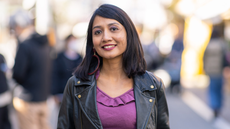 woman smiling