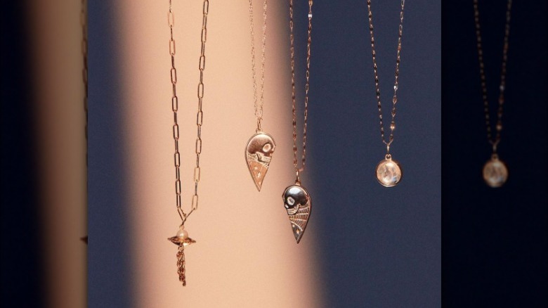 Catbird necklaces hanging