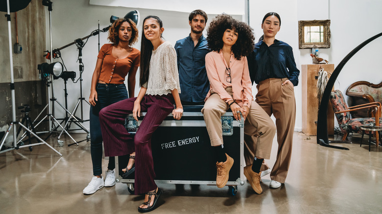 Group photo in a studio