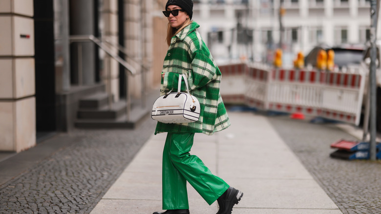 women wearing green tartan