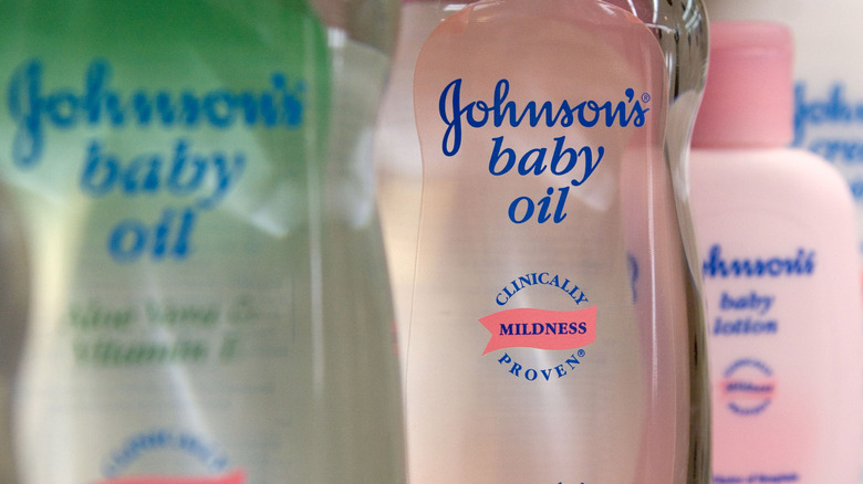 Bottles of baby oil