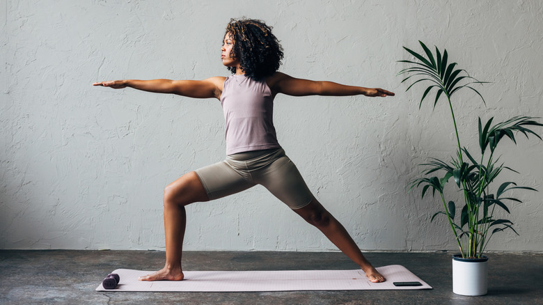 woman doing yoga