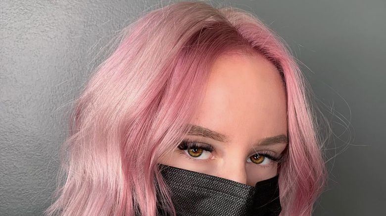 Pink money piece hair 