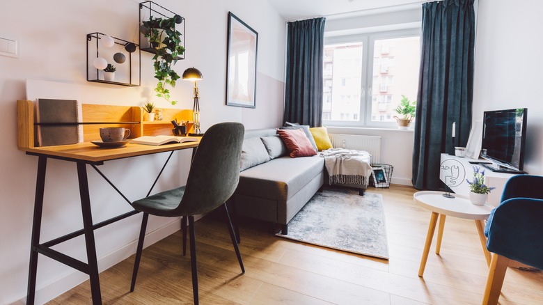 Home workspace in apartment