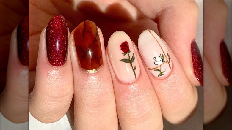 Single rose nail