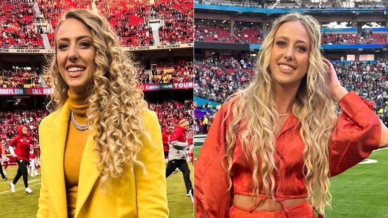 Brittany Mahomes with long curly hair