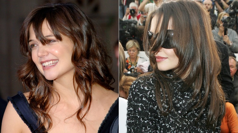 Katie Holmes with wispy bangs