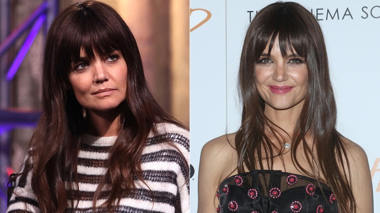 Katie Holmes with straight across bangs