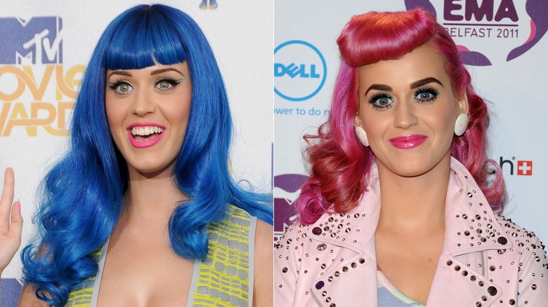 Katy Perry blue and pink hair