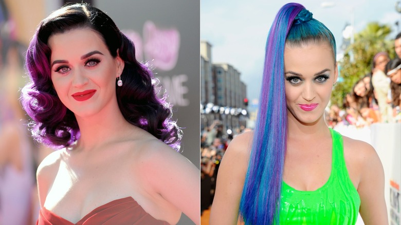 Katy Perry purple blue hair