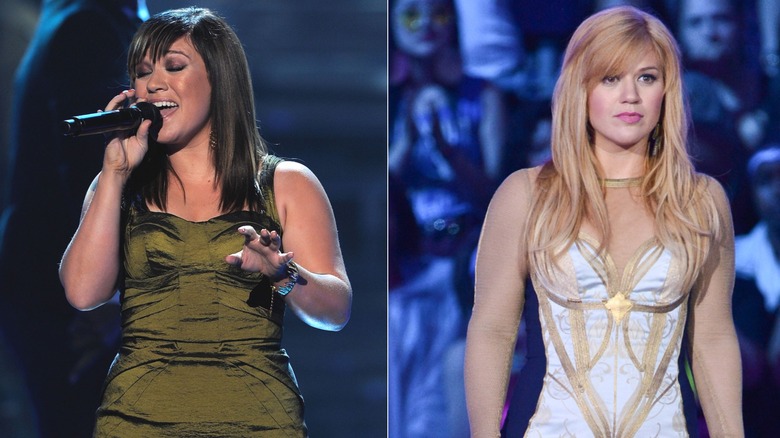 Kelly Clarkson with side bangs