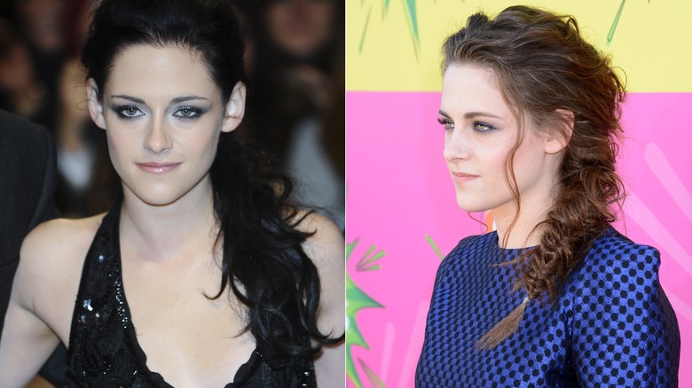 Kristen Stewart with messy side braid