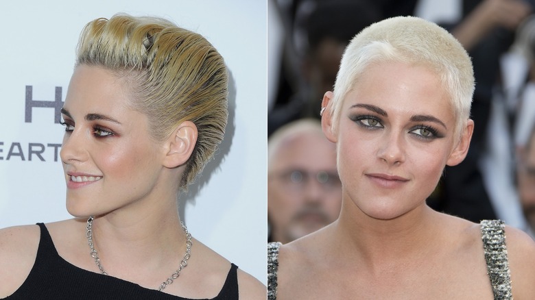 Kristen Stewart with short blond hair