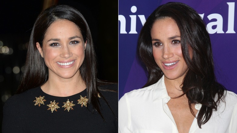 Meghan Markle with midnight brown hair