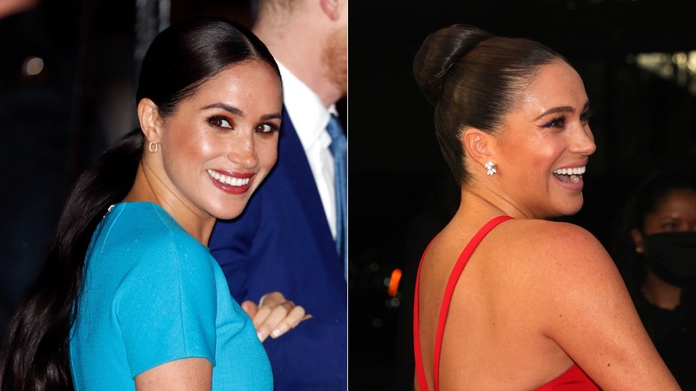 Meghan Markle wearing updo hairstyles