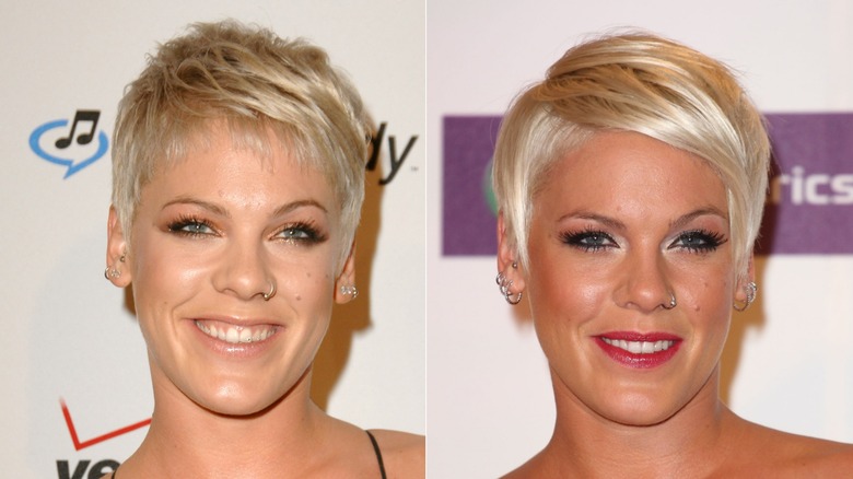 Pink blond pixie haircuts