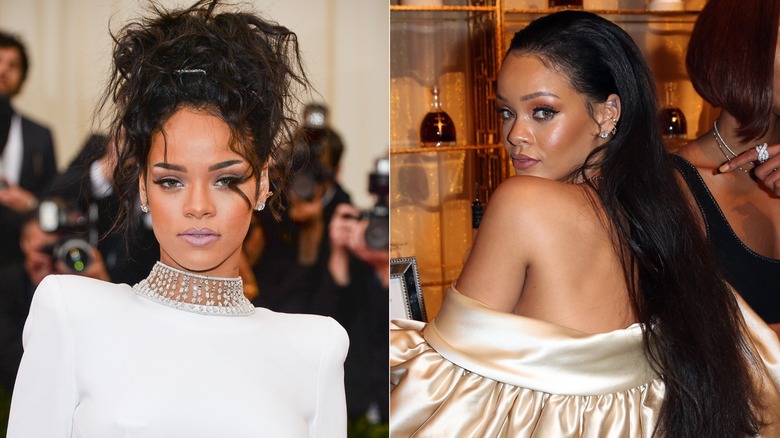 Rihanna in white dresses