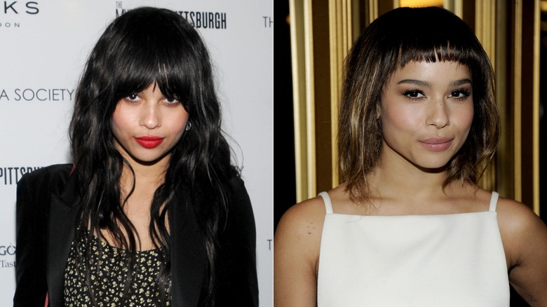 Zoë Kravitz with different bangs