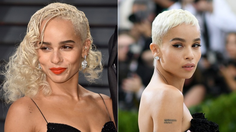 Zoë Kravitz with blond hair