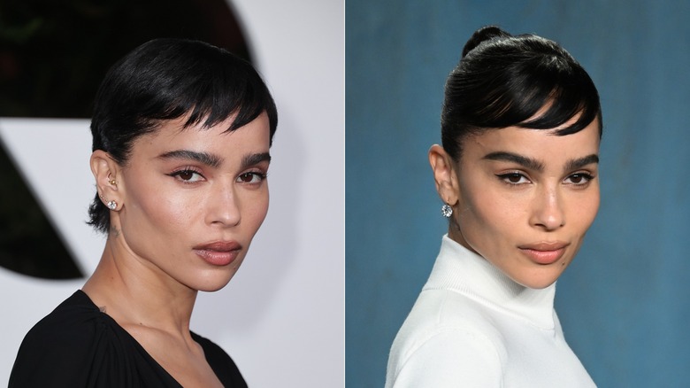 Zoë Kravitz with side baby bangs