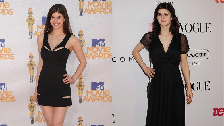 Alexandra Daddario black dresses