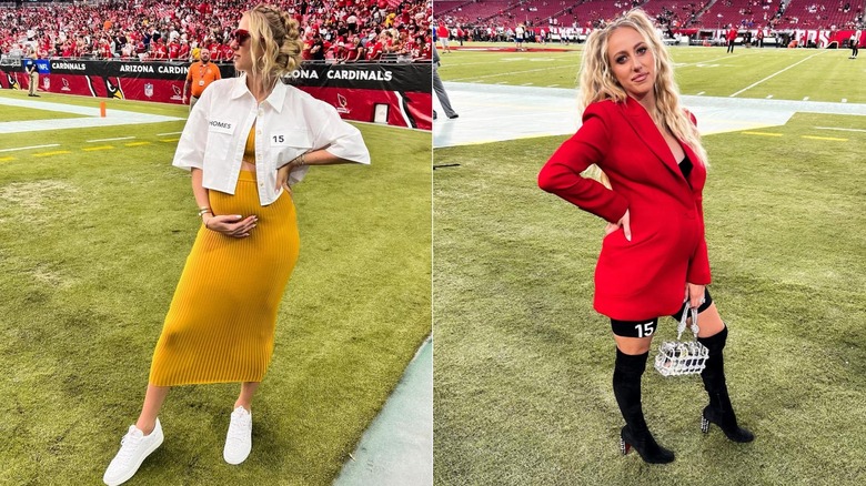 Brittany Mahomes pregnant on field