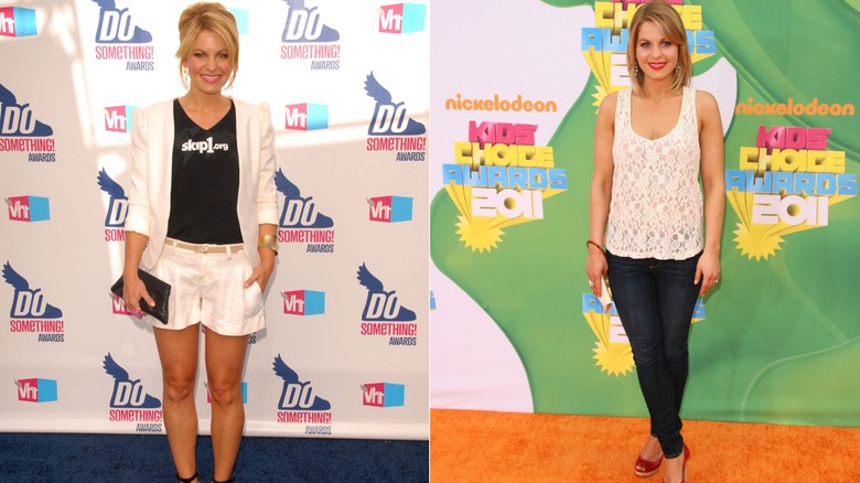 Candace Cameron Bure wearing white in 2010 and 2011.