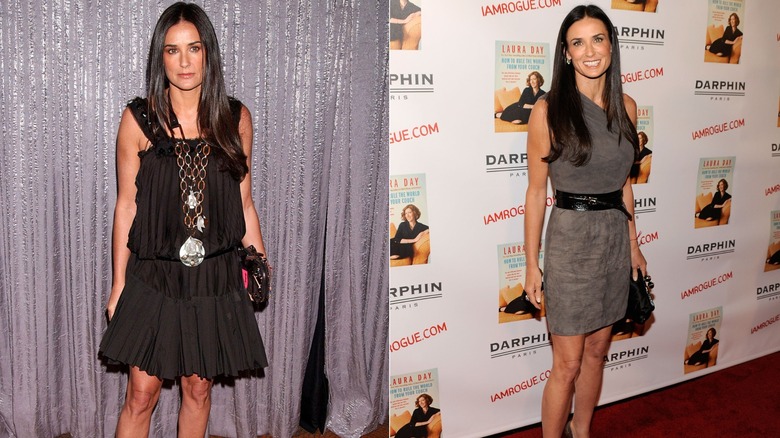 Demi Moore wearing statement pieces in the late 2000s.