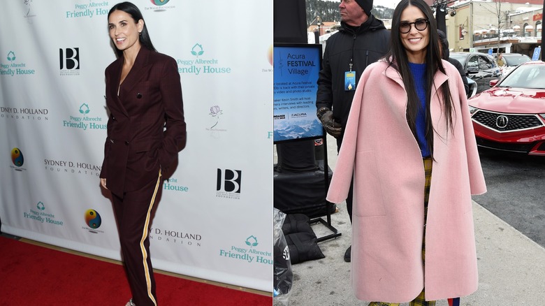 Demi Moore wearing colorful fashion in the late 2010s.