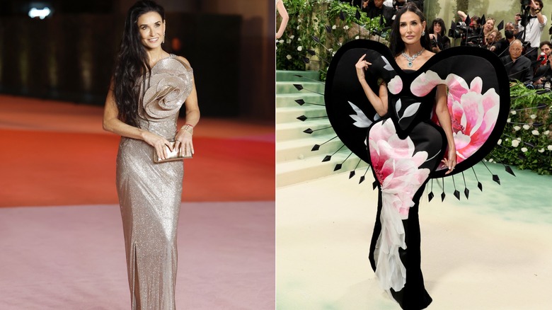 Demi Moore's most dramatic fashion looks from 2023 and 2024.