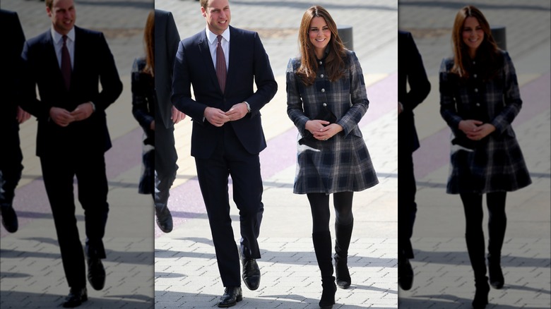 Kate Middleton in plaid coat
