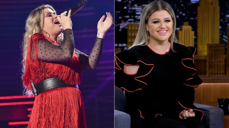Kelly Clarkson in quirky dresses