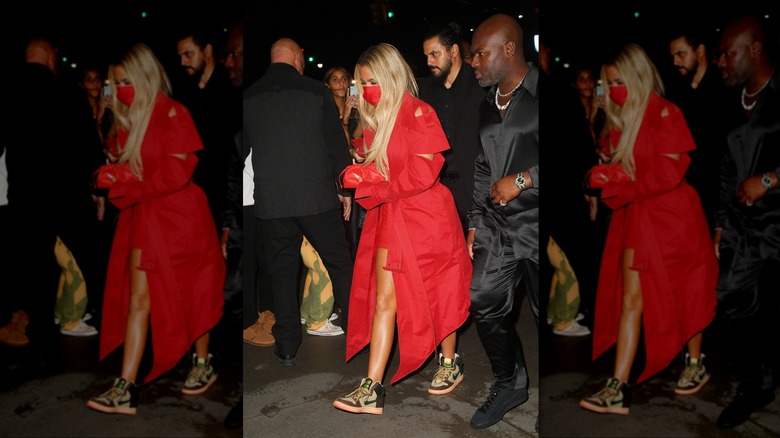 Khloé Kardashian in red outfit