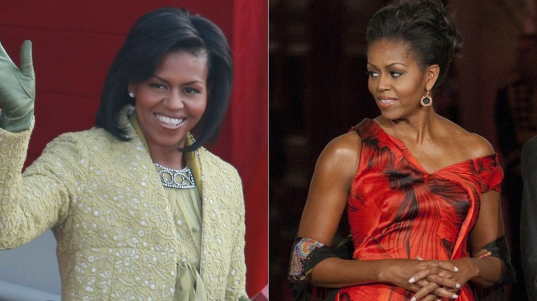 Michelle Obama in red dress