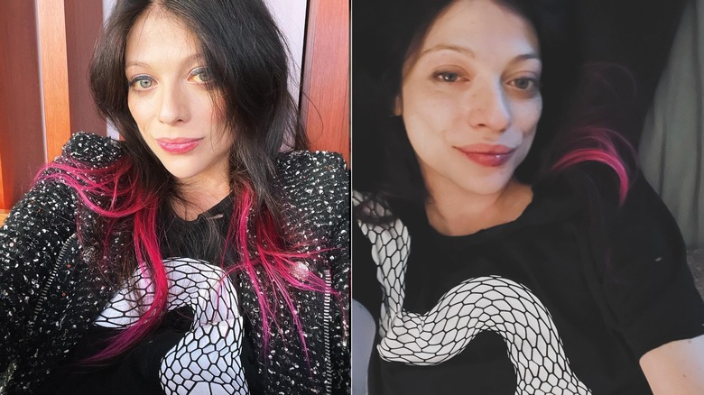 Michelle Trachtenberg in snake shirt