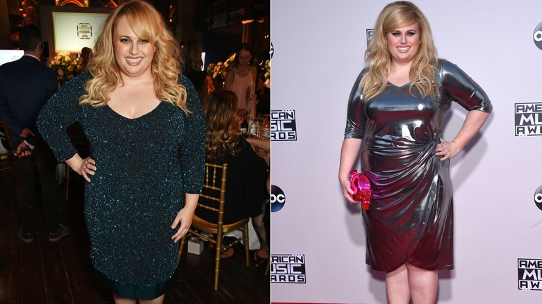 Rebel Wilson glitter and metallic fashion