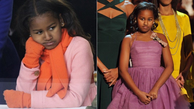 Sasha Obama in pink