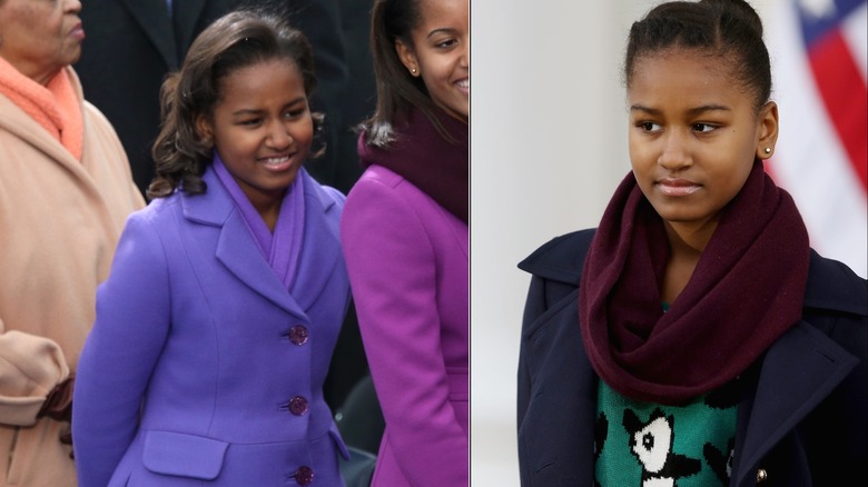 Sasha Obama in intarsia sweater