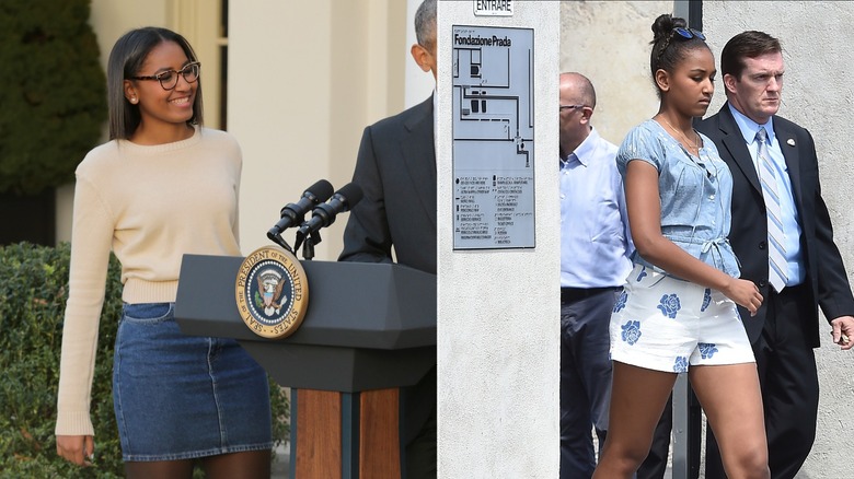 Sasha Obama in shorts