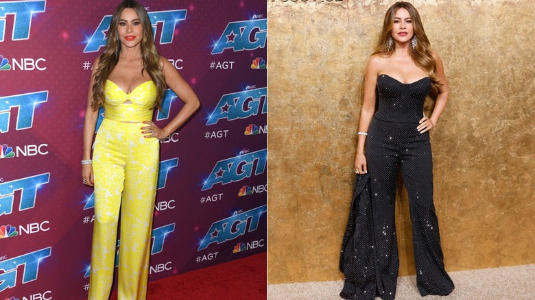 Sofia Vergara wearing pants to red carpet events in 2022 and 2023.