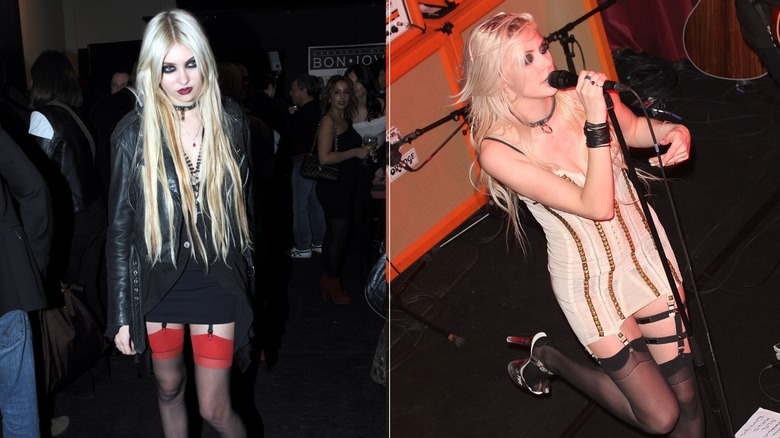 Taylor Momsen with blond hair extensions