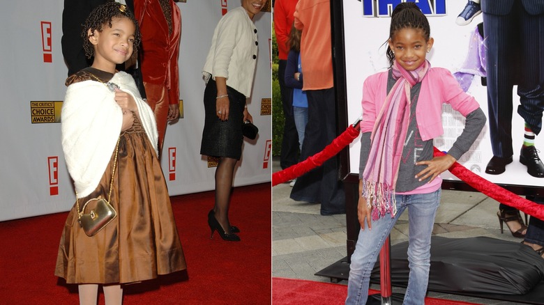 Young Willow Smith at red carpet events in the 2000s.