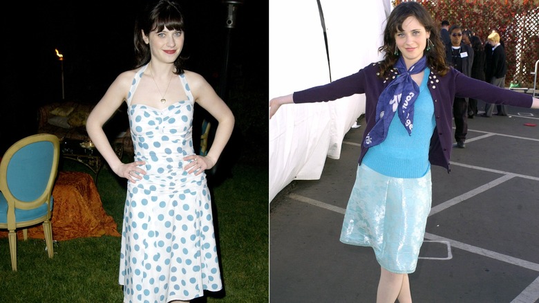 Zooey Deschanel at events during the beginning of her career.