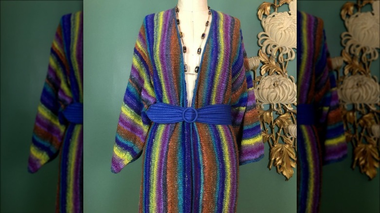 Vintage cardigan with bell sleeves on mannequin