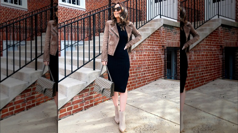 woman posing on street